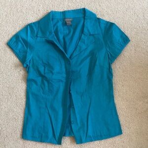 🌟 final sale - like new! Ann Taylor Teal Button-Down Shirt